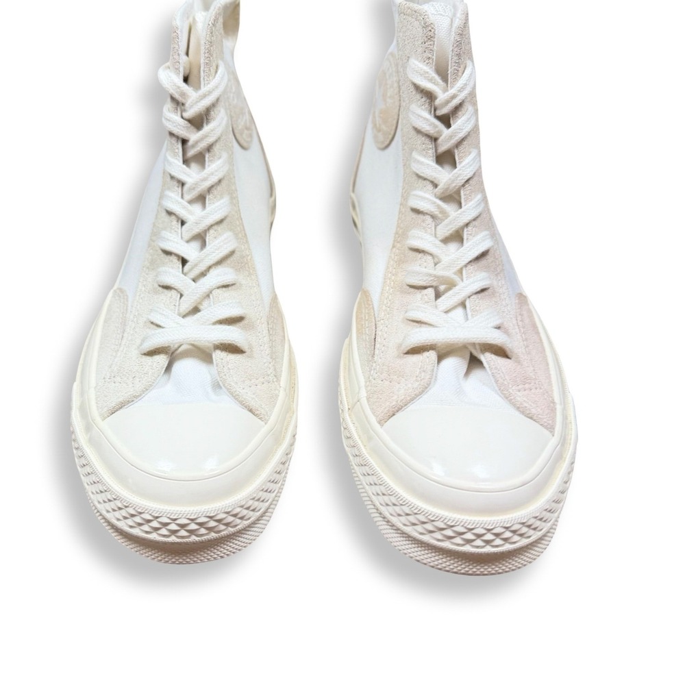 Converse Chuck 70 Hi Mixed Material Suede Canvas Egret White Womens 8.5 Mens 6.5 - Picture 3 of 12